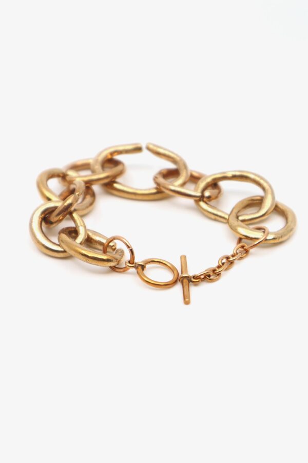 lili t. link bracelet laufmeter handgemachte armkette aus bronze