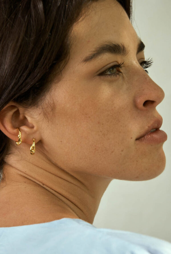 Hana Kim Ohrringe gold - Schmuck aus der Schweiz - Nachhaltig - Earcuff Ohrringe