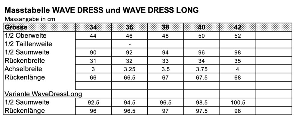 masse wave dress long kienast laufmeter