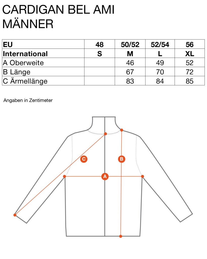 mono cardigan bel ami maenner wolle laufmeter