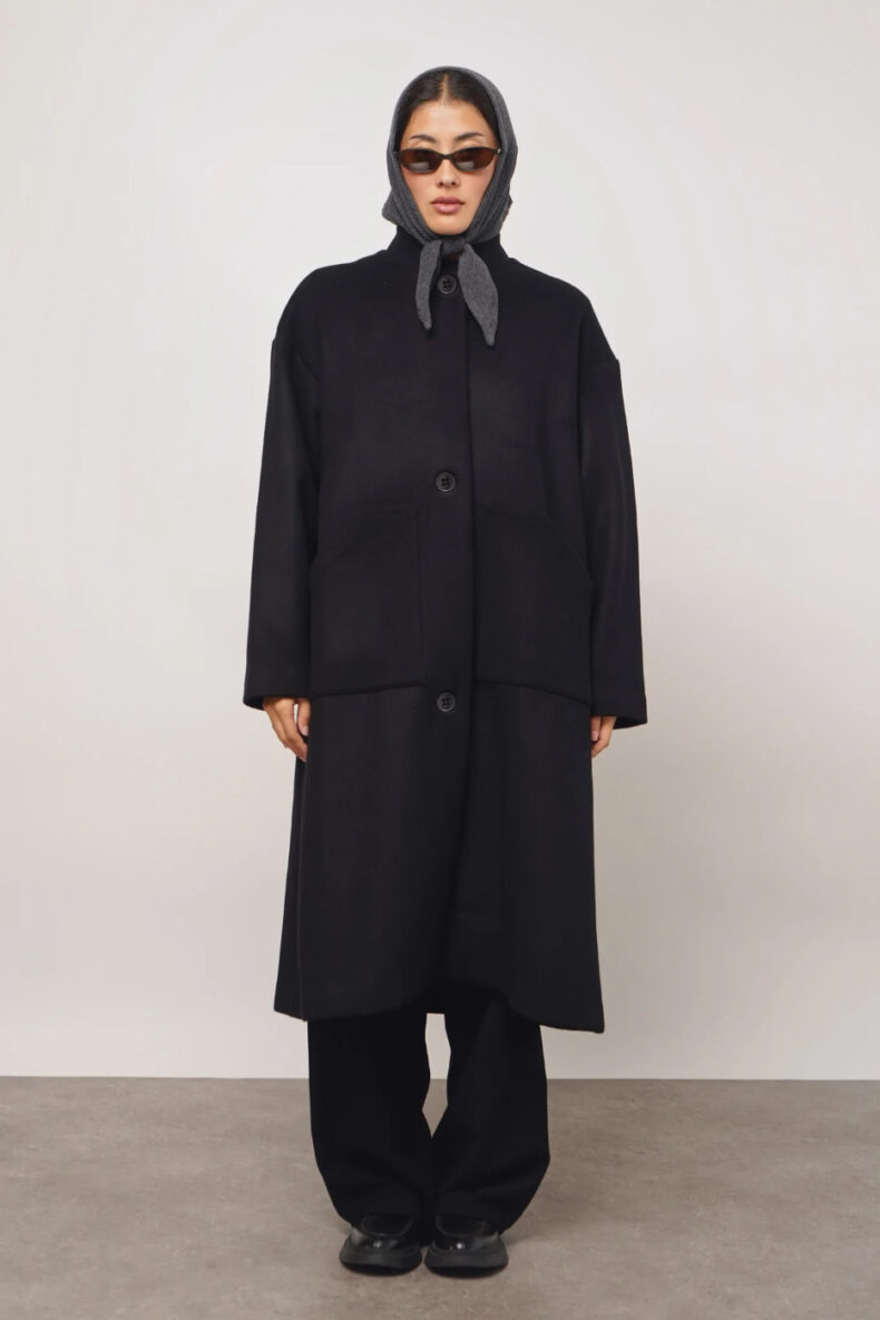 sode bern japan mantel wolle coat black schwarz mode schweiz nachhaltig laufmeter