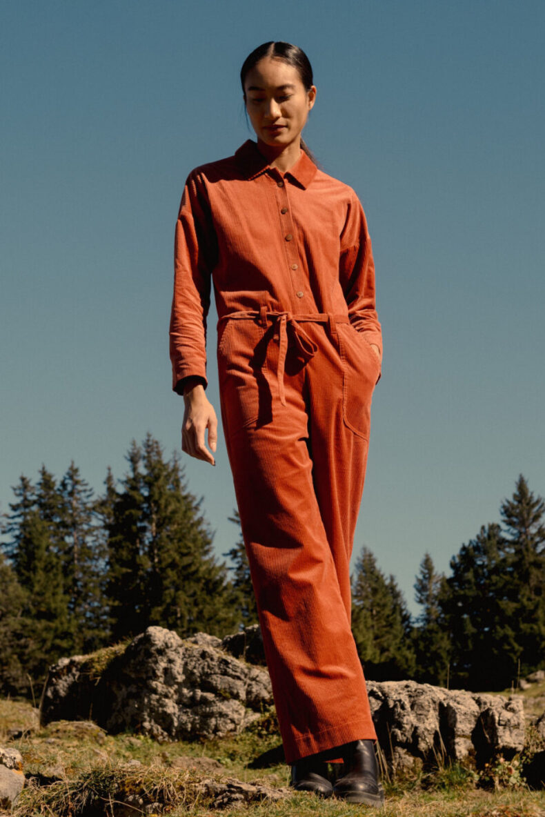 fink und star overall cord milan rost rot laufmeter schweiz nachhaltig mode