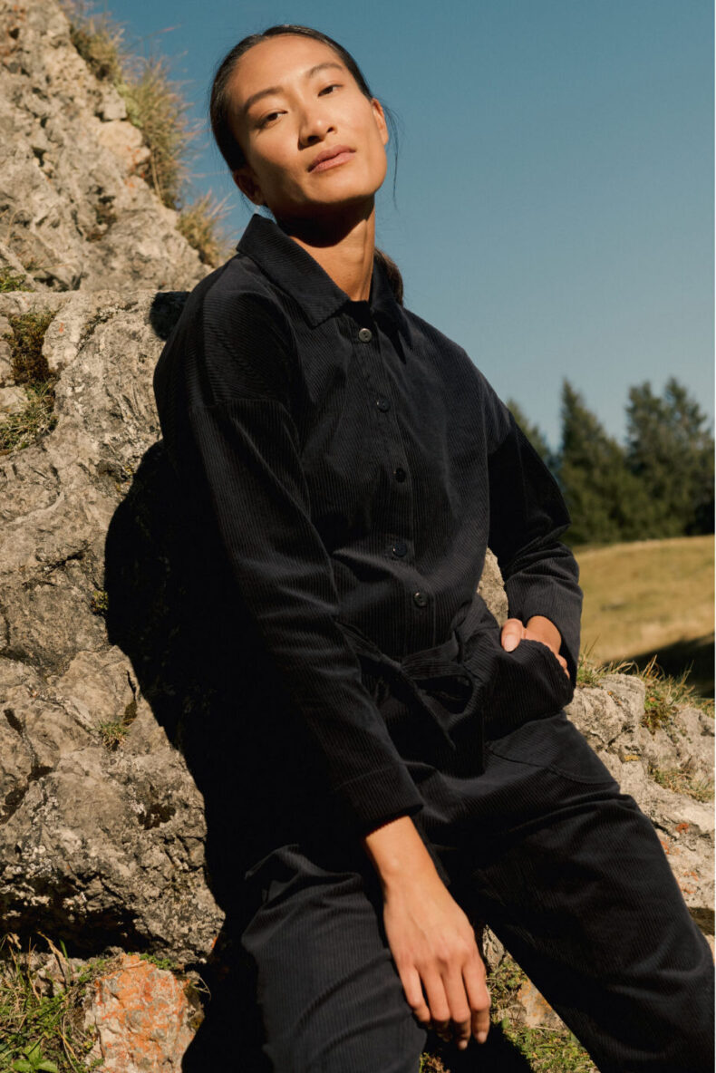 fink und star overall cord milan dunkelblau marine laufmeter schweiz mode nachhaltig