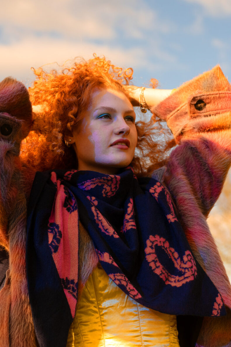 le foulard lefoulard kaschmir tuch coral navy laufmeter schweiz