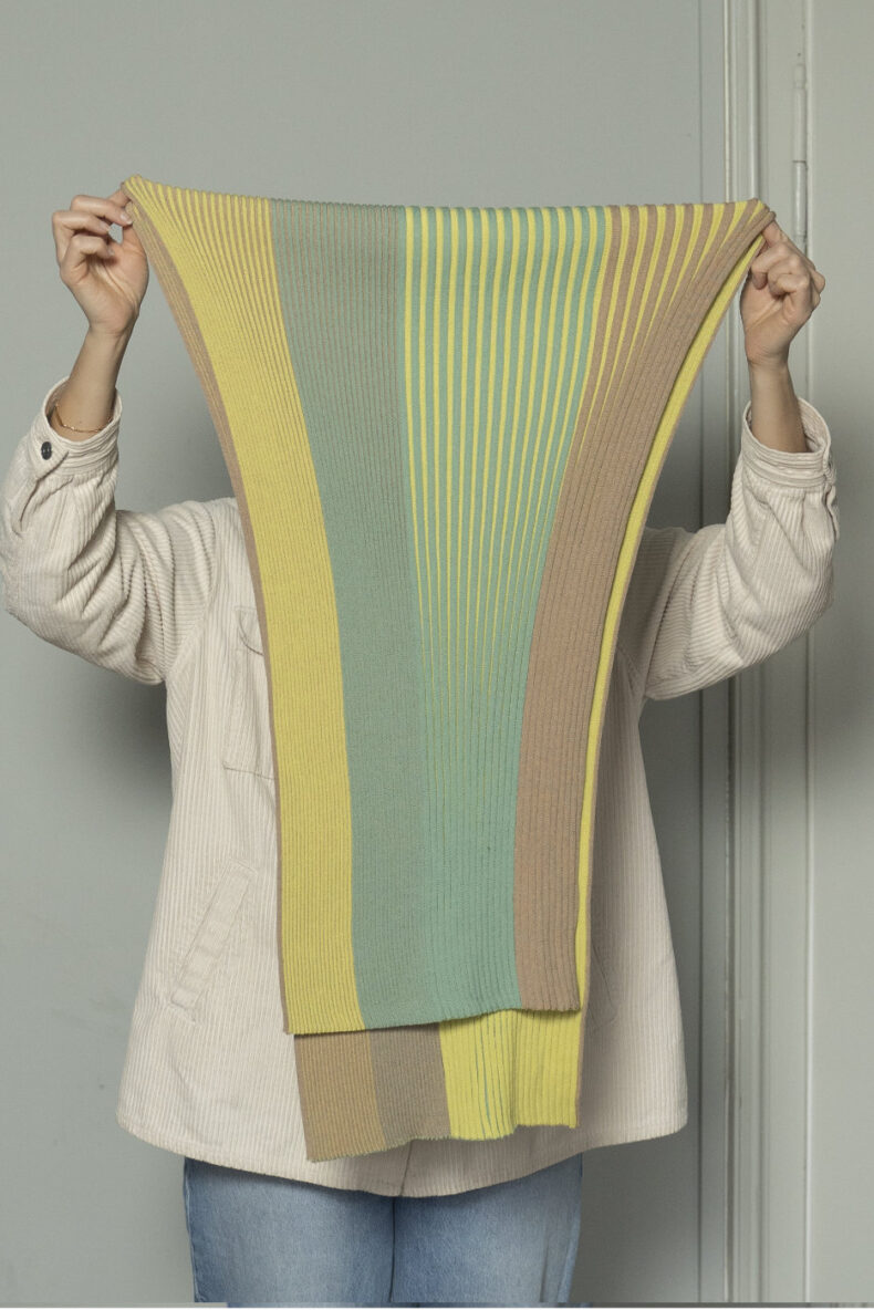 arabella miller schal tricolori lemon turquoise beige laufemter schweiz mode