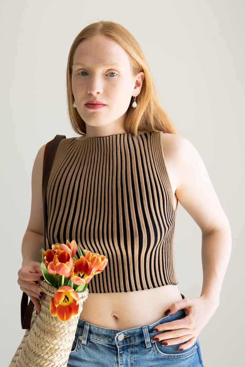 arabella miller basel streifen top stripes beige black strick laufmeter schweiz