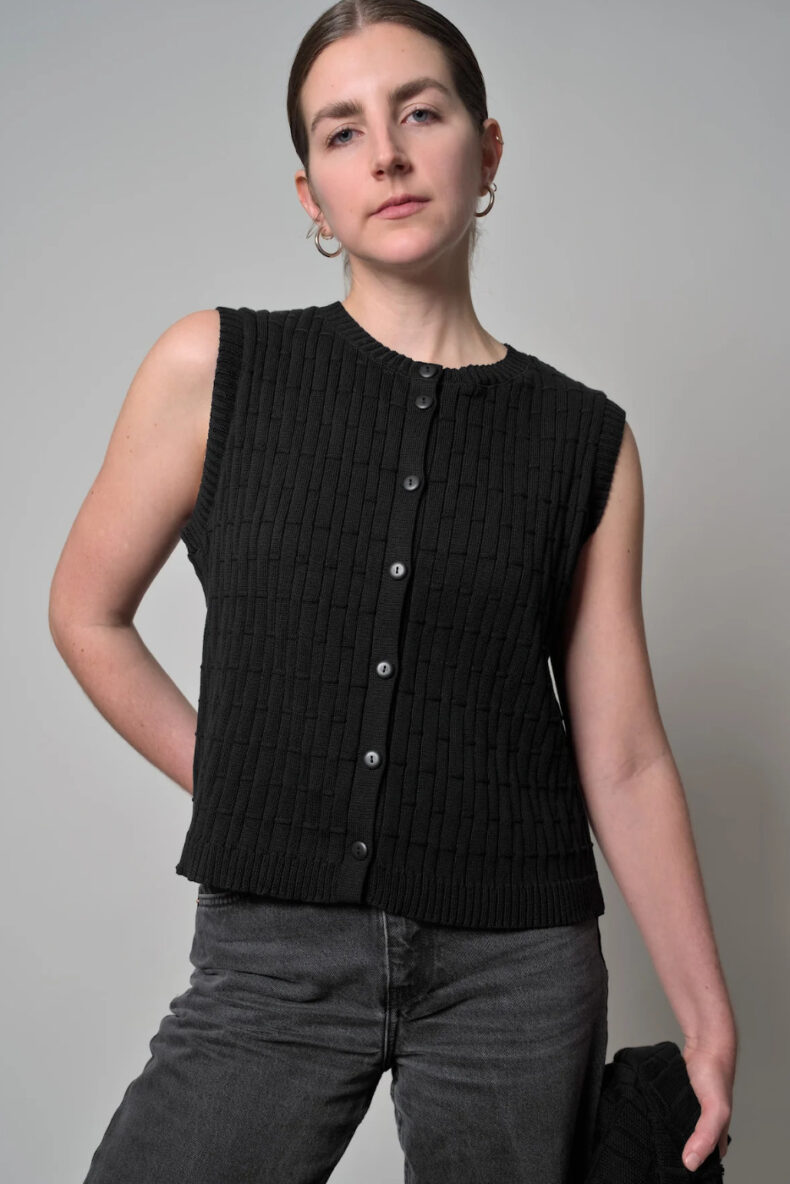 linalupa basel weste gilet top berna bio gots baumwolle laufmeter schweiz mode nachhaltig