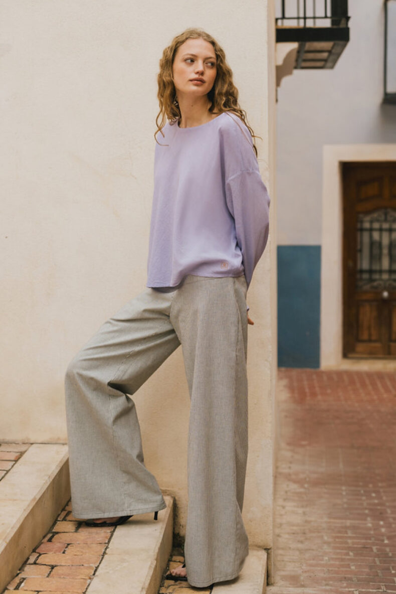 elfe11 kathrin wegmann hose weit wide leg gestreift bio baumwolle gots laufmeter schweiz