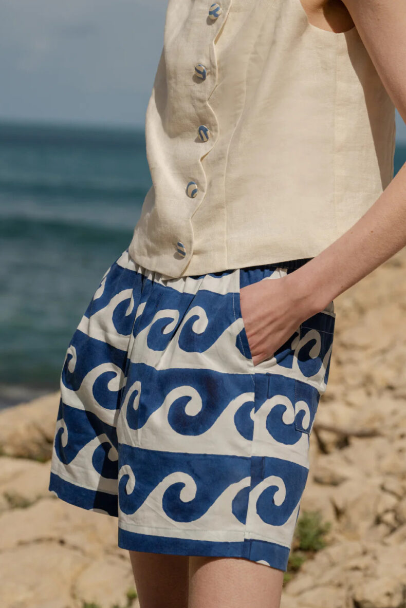 Komana shorts cosmo ocean laufmeter schweiz mode nachhaltig sustainable swiss fashion